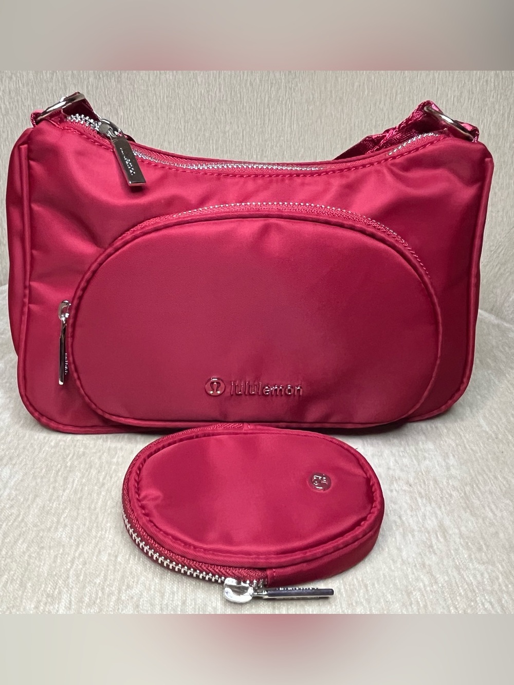 lululemon athletica Hot Red Nylon Crossbody with Coin Pouch